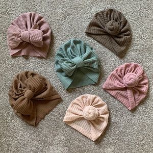 Baby Girls Lot of Bow Knot Hats 3-9 Months